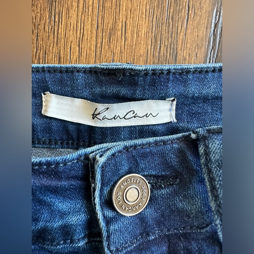 Kancan Denim Frayed Hem Women Shorts- size 0/23 - Picture 2 of 4